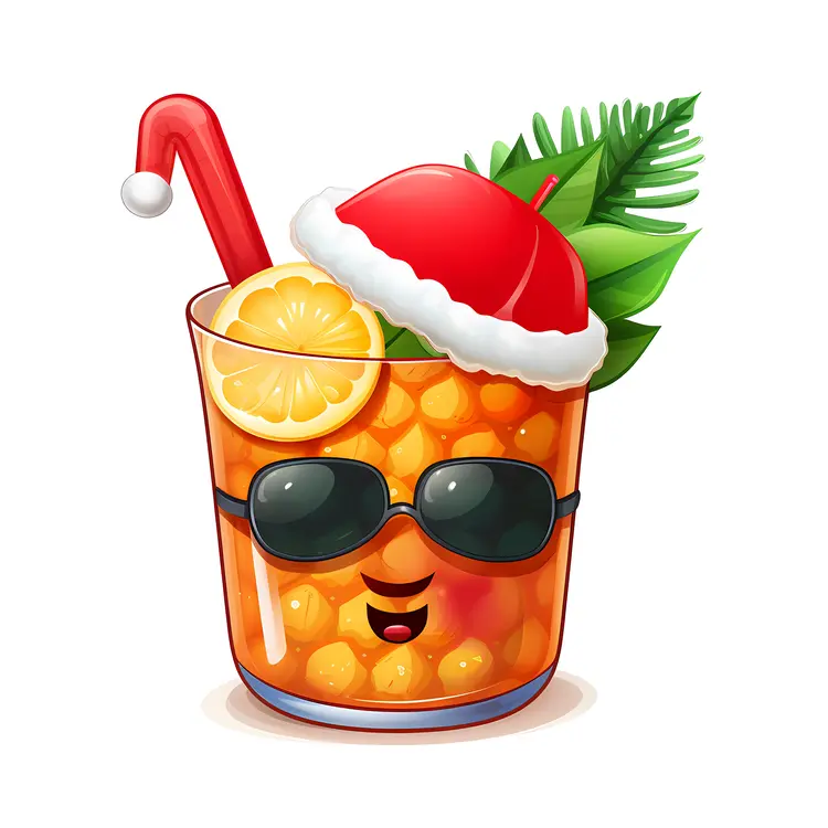 Christmas Drink with Sunglasses