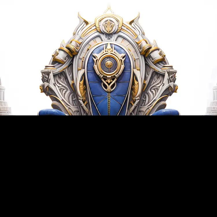 Modern Blue Throne with Gold Accents