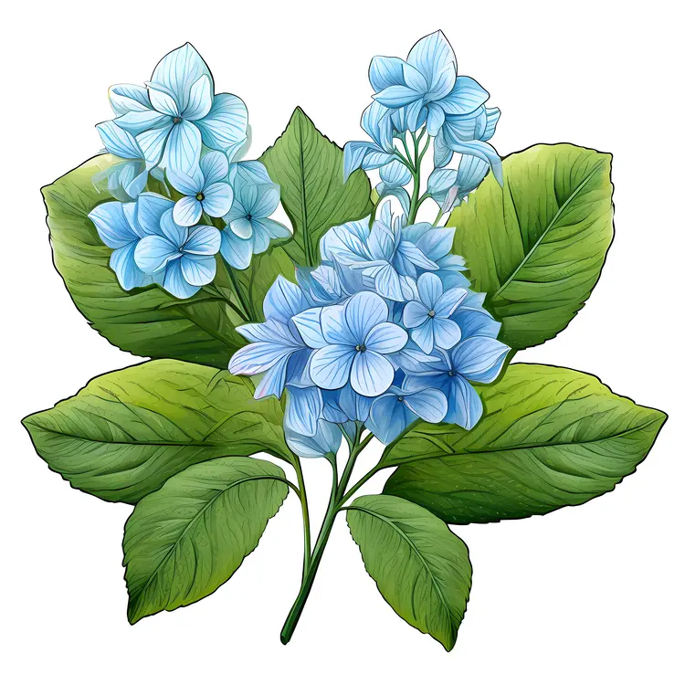 Blue Hydrangea Flowers