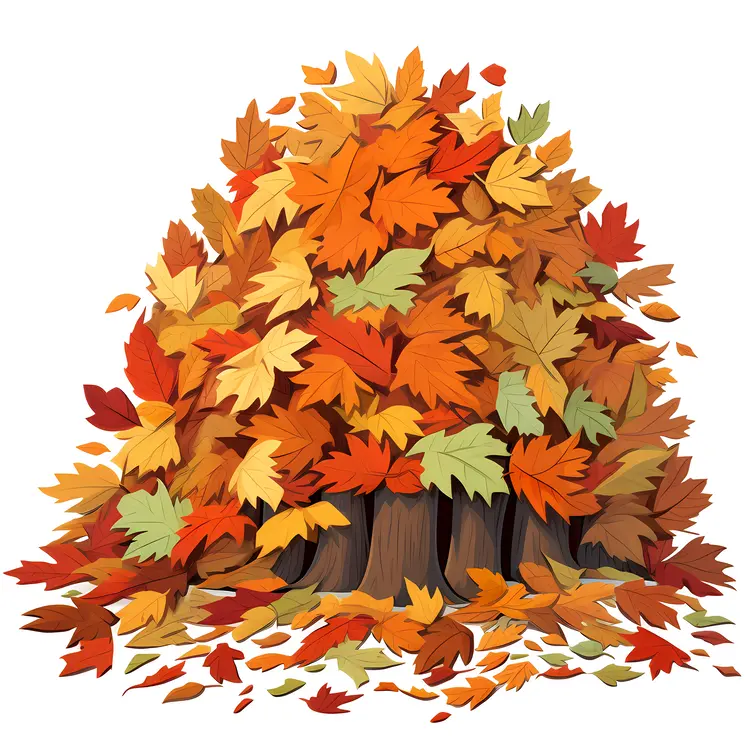 Colorful Autumn Leaves Pile