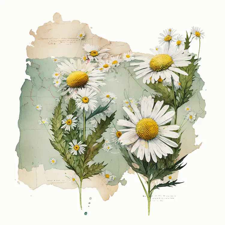 Beautiful Daisy Botanical Illustration