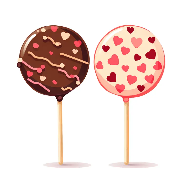 Heart-shaped lollipops for Valentine's Day