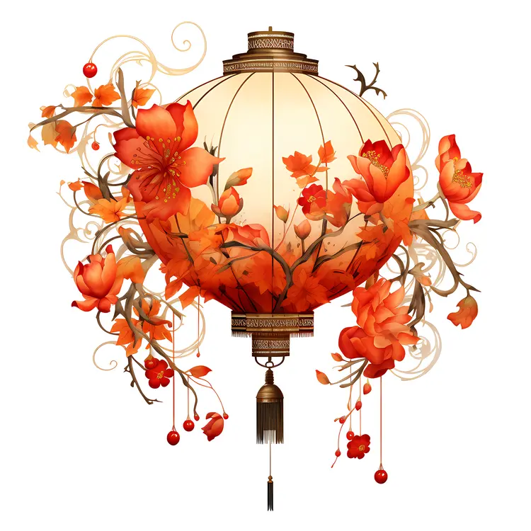 Ornate Floral Lantern for Chinese New Year
