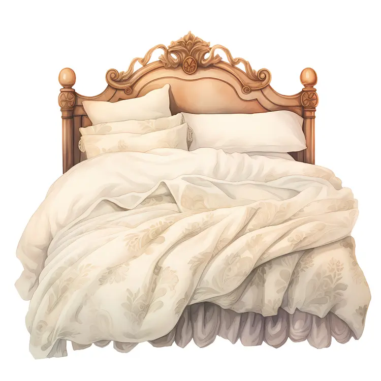 Elegant Bed with White Bedding