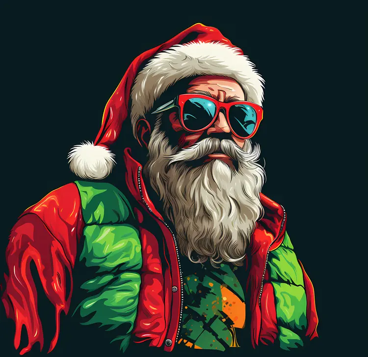 Cool Santa Claus in Sunglasses