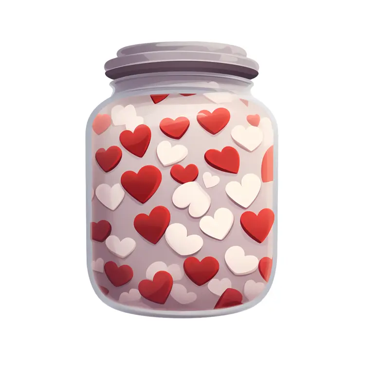 Jar Filled with Hearts