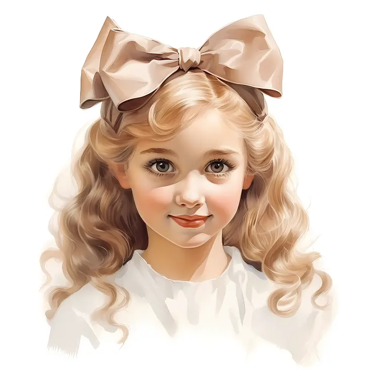 Blonde Girl with Big Bow