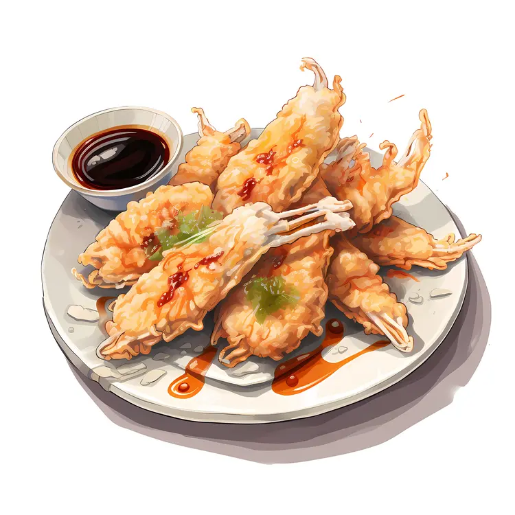 Crispy Fried Food with Soy Sauce