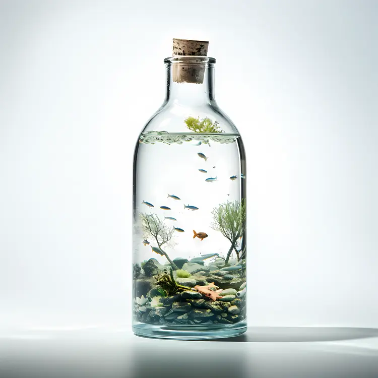 Beautiful Bottle Aquarium with Fish and Plants