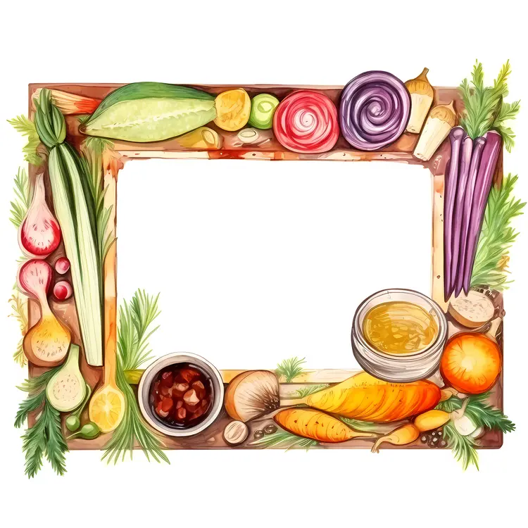 Colorful Vegetable Frame for Healthy Cooking Concepts