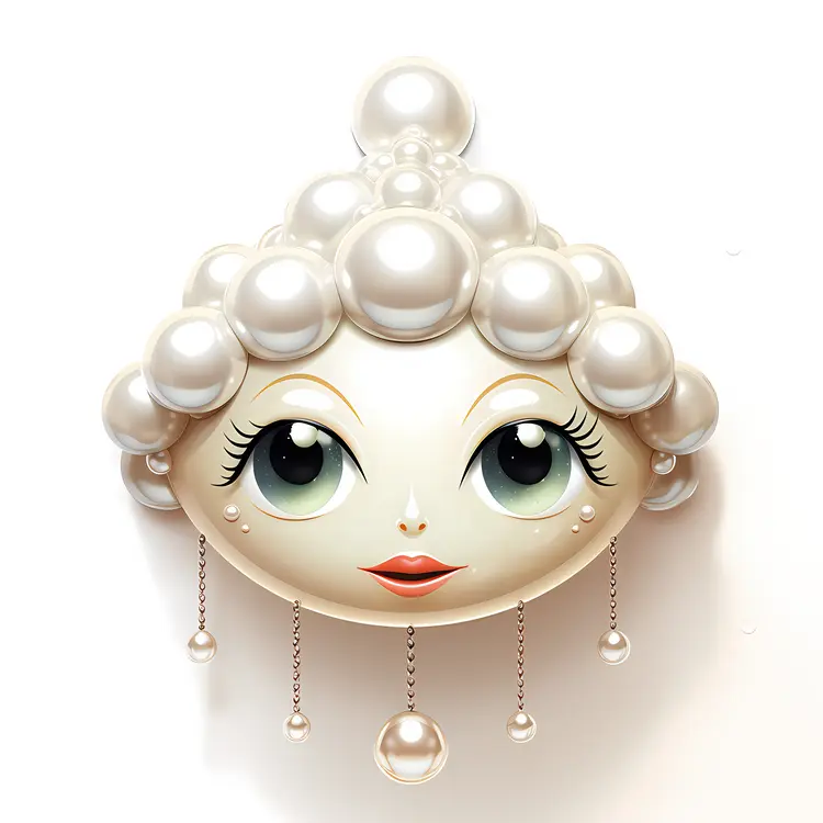Cute Pearl Face with Jewelry