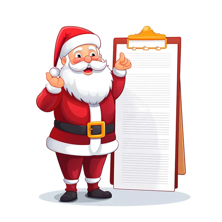 Santa Claus with Clipboard