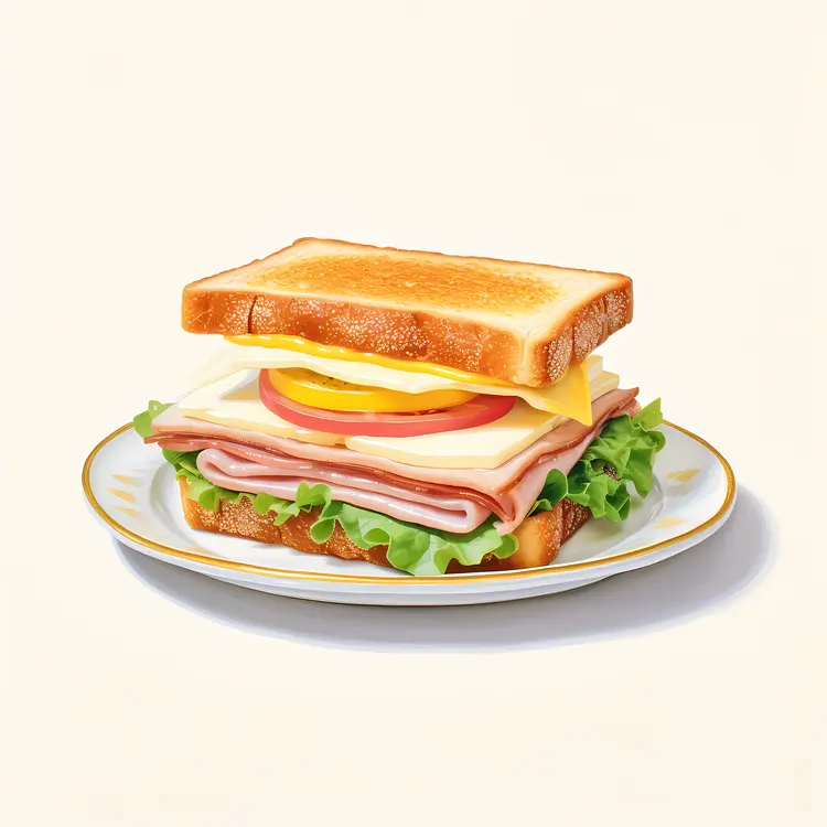 Delicious Sandwich with Ham and Cheese