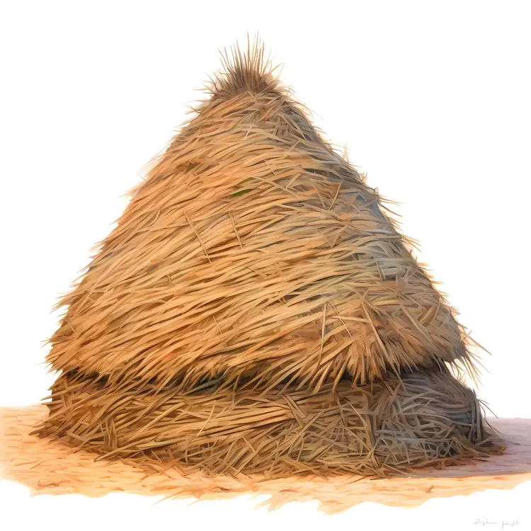 Haystack in Rural Farm Setting