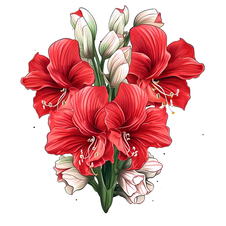 Red and White Flower Bouquet