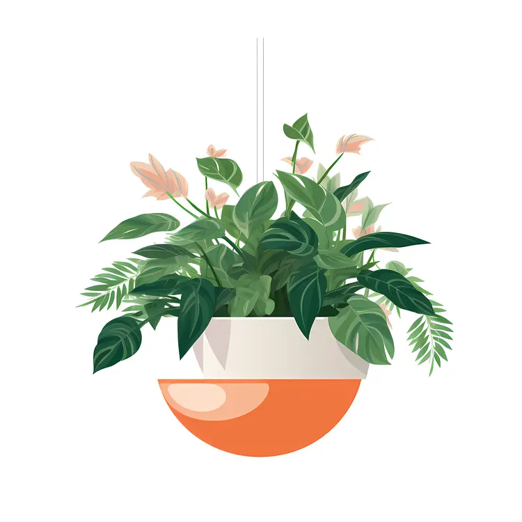 Green Hanging Plant in Decorative Pot