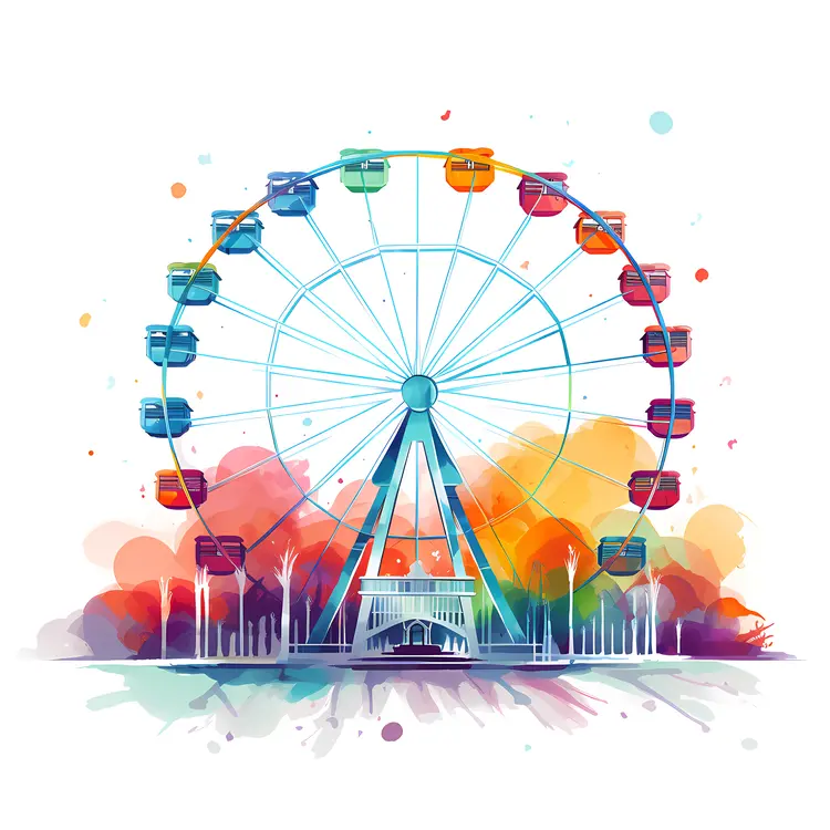 Colorful Ferris Wheel at Fair
