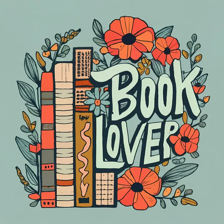 Book Lover with Floral Design