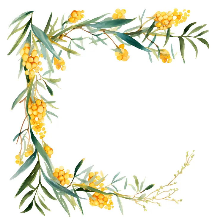 Yellow Flower Frame Decoration