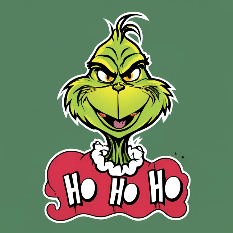Grinch with Ho Ho Ho Text
