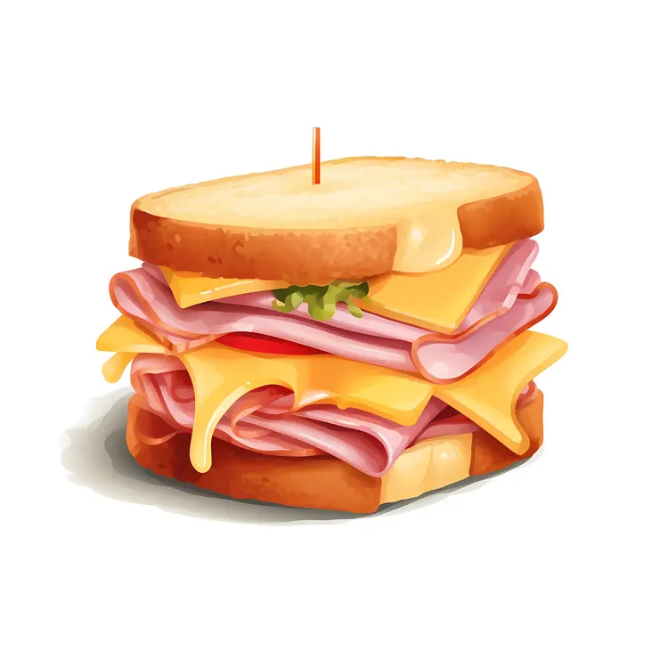 Tasty Sandwich with Ham and Cheese