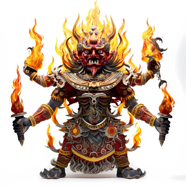 Fiery Multi-Armed Demon