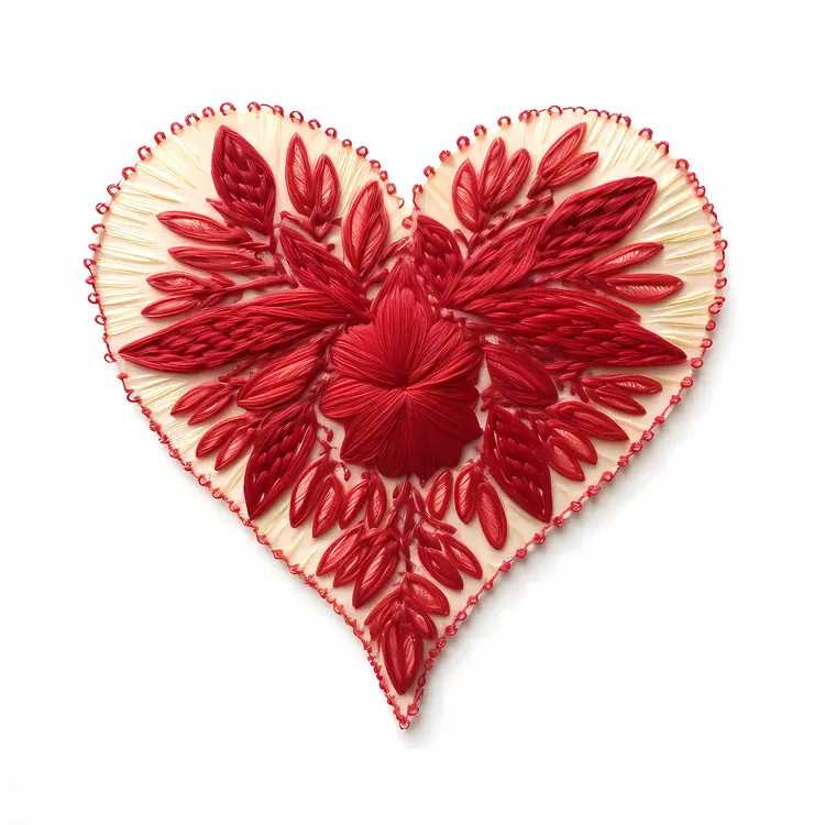 Red Embroidered Heart