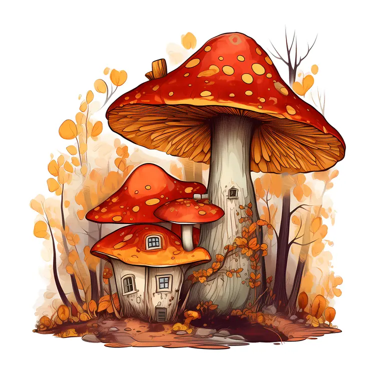 Charming Mushroom House in a Whimsical Setting