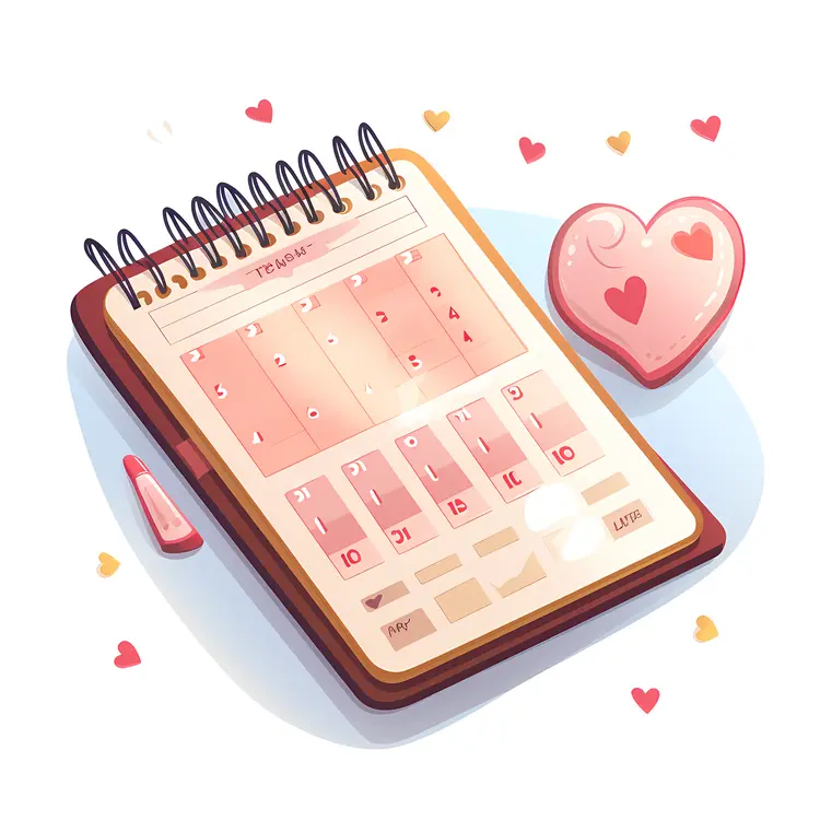 Cute Calendar with Hearts
