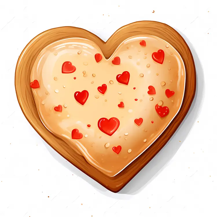Decorative Heart Cookie with Hearts and Icing