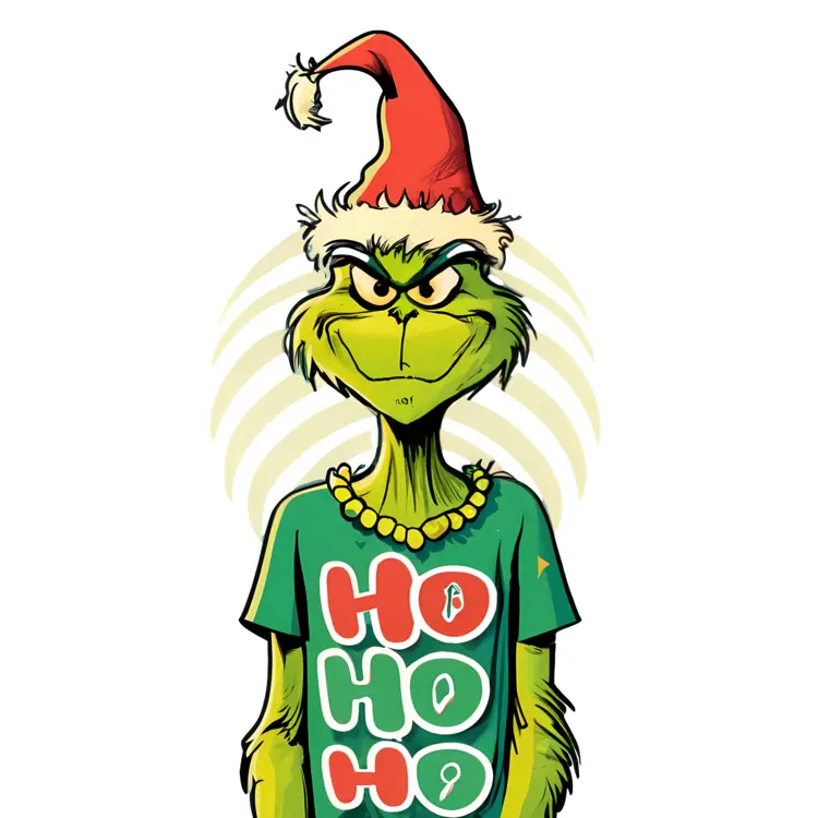 Grinch in Ho Ho Ho Shirt