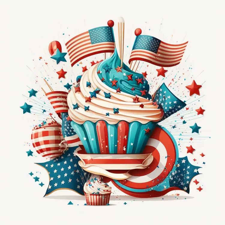Patriotic Cupcake for Independence Day Celebration
