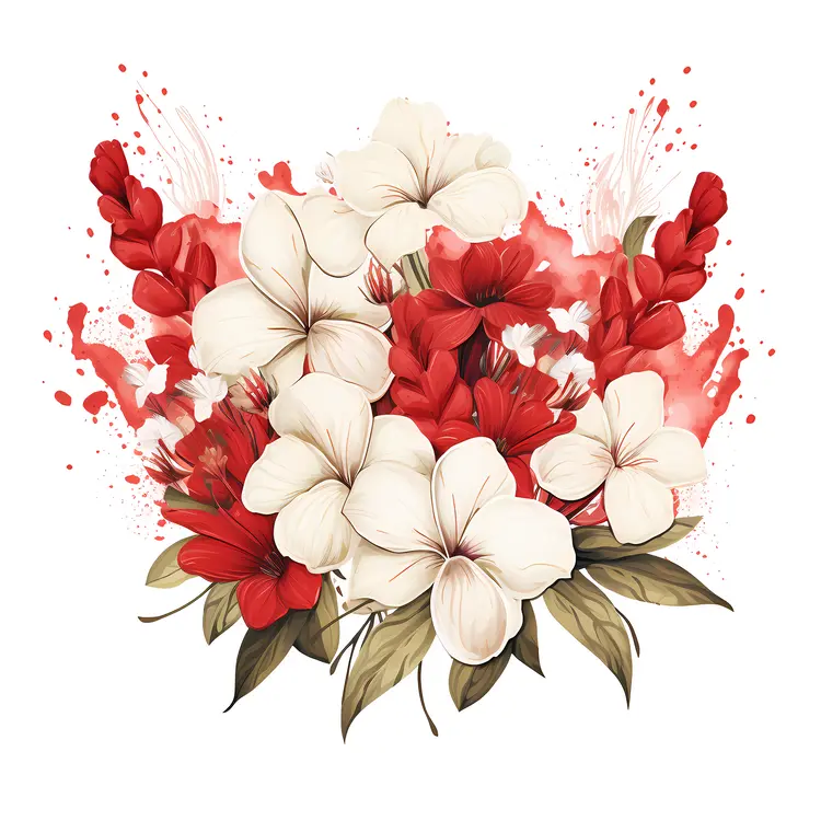 Elegant Red and White Flower Arrangement