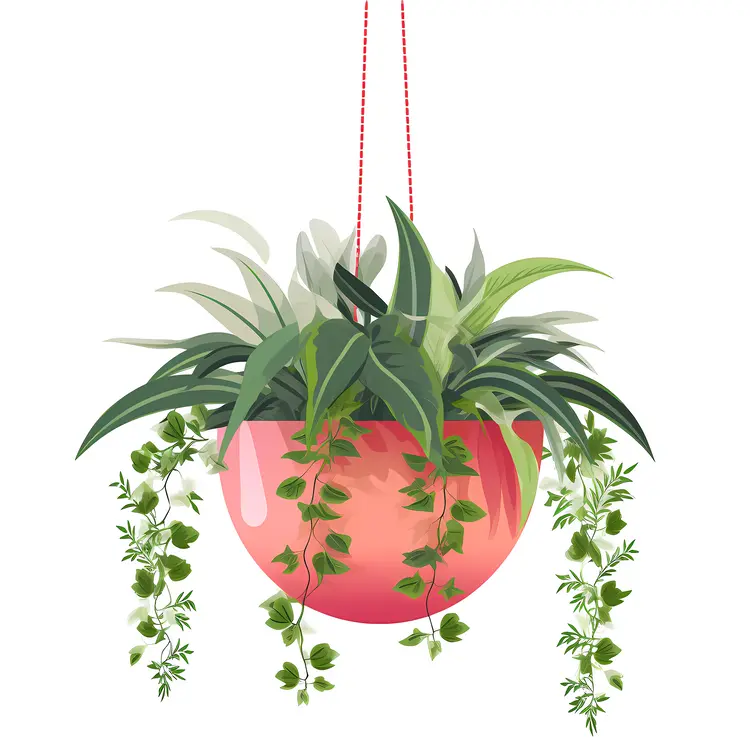 Beautiful Hanging Plant in Red Pot