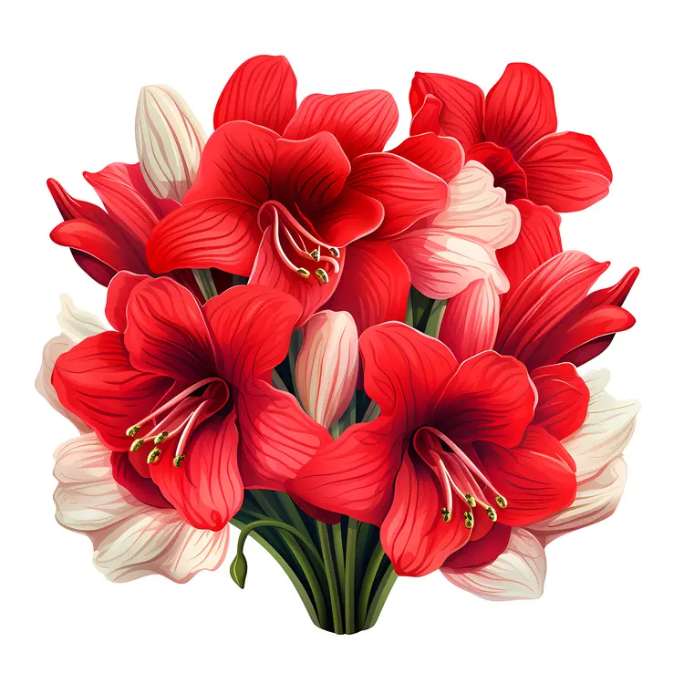 Red and White Flower Bouquet