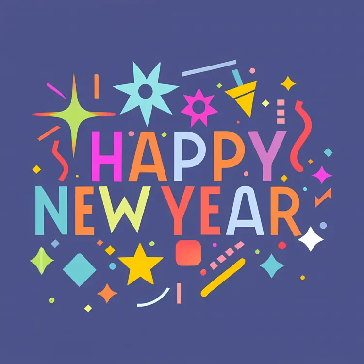 Colorful Happy New Year Greeting