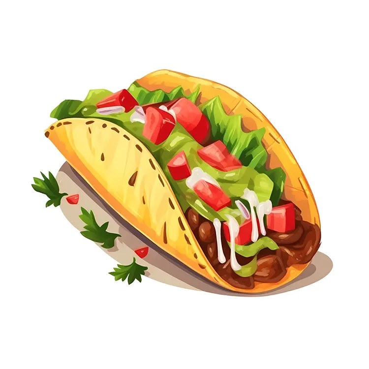 Delicious Taco with Fresh Ingredients