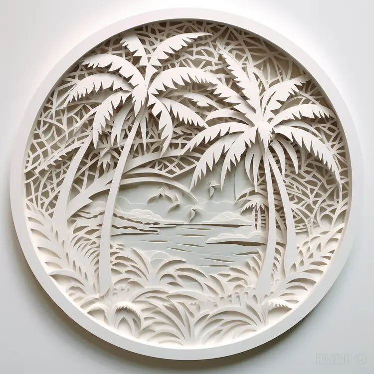 Tropical Palm Trees Paper Art