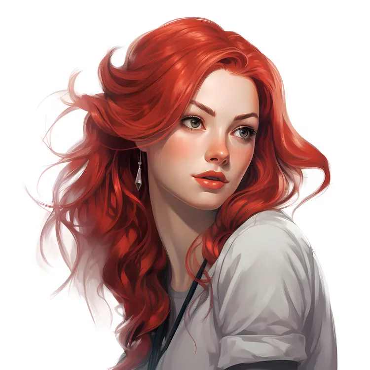 Red-haired Girl with Earrings