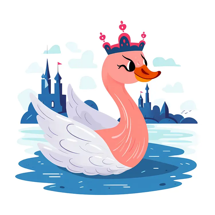 Royal Swan in a Fairy Tale Lake