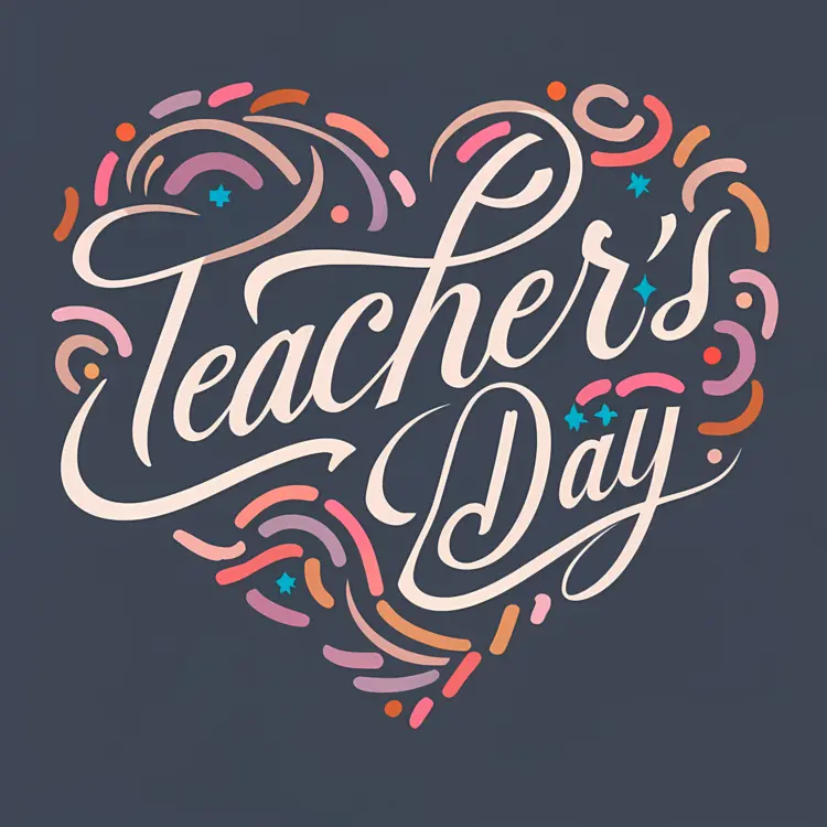 Teacher's Day with Heart Design