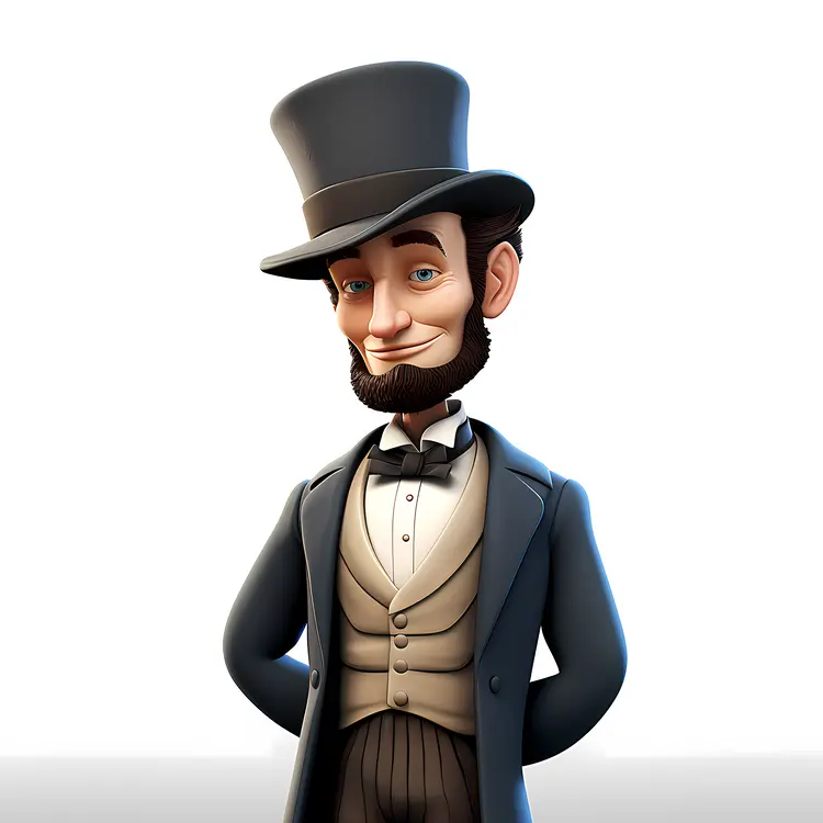 Cartoon Abraham Lincoln in Formal Attire