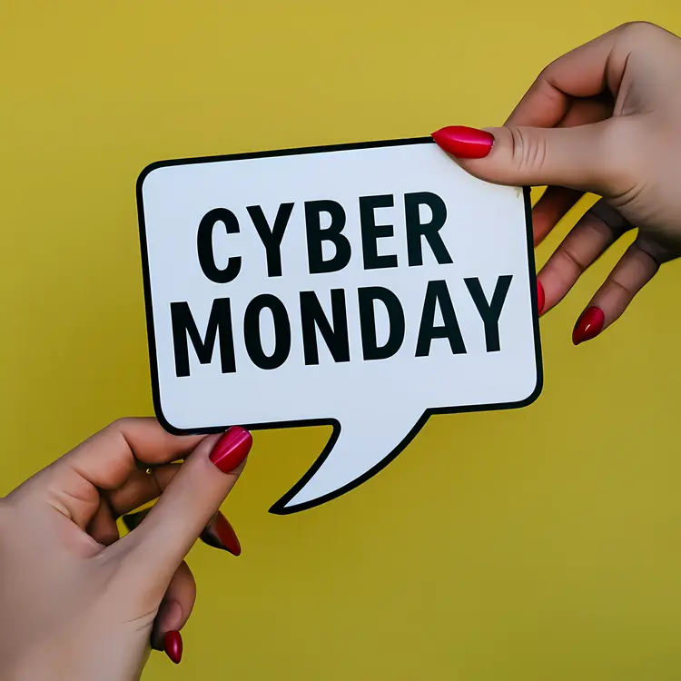 Cyber Monday Sign with Yellow Background