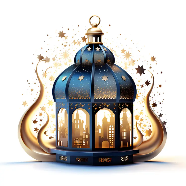 Ornate Lantern with Cityscape Design
