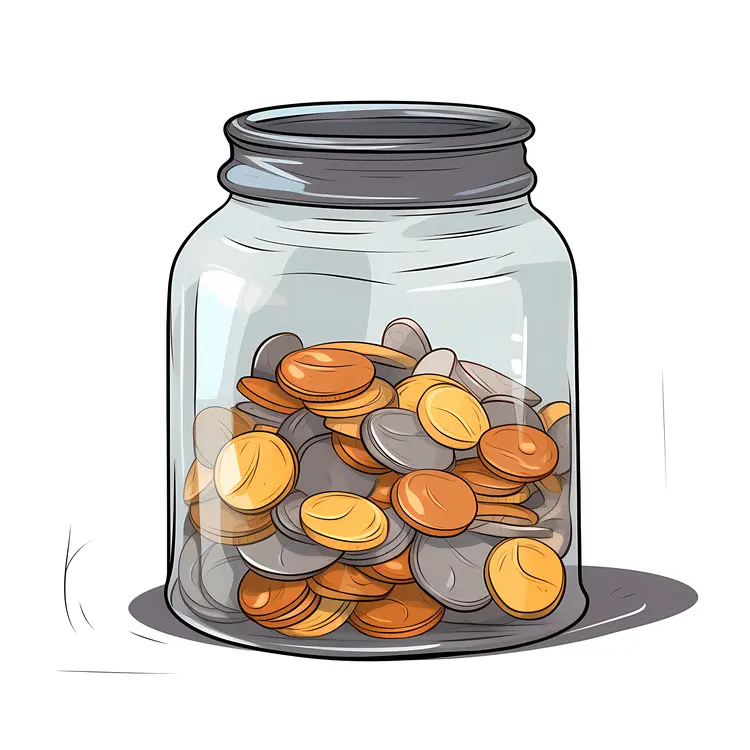Jar of Coins for Savings