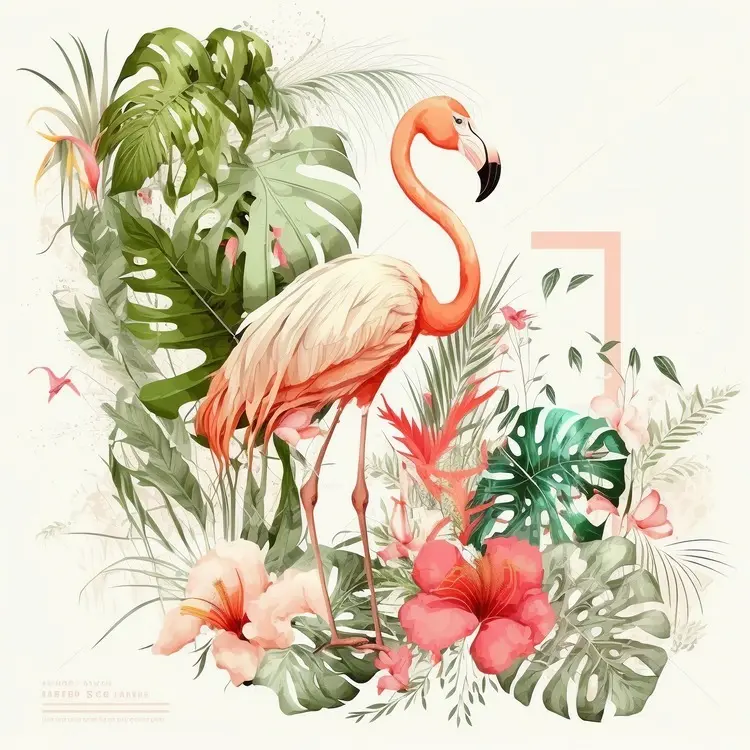 Elegant Flamingo in Tropical Paradise