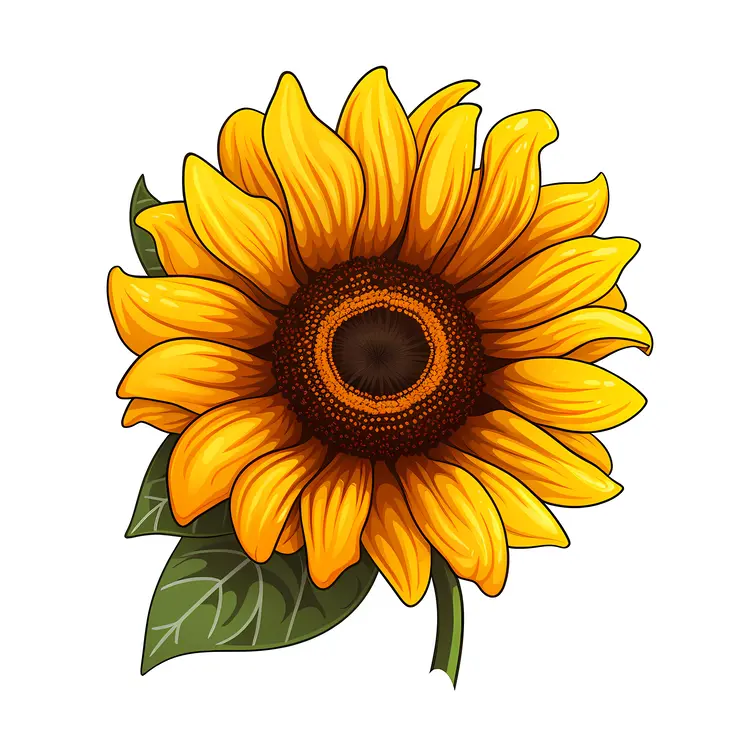Bright Yellow Sunflower Illustration