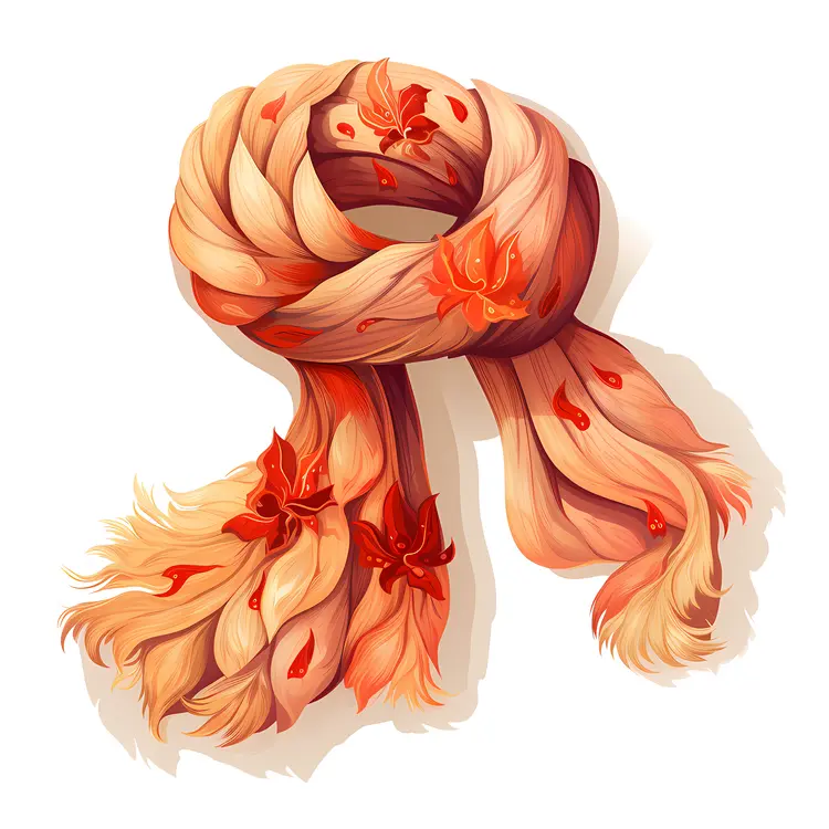 Floral Orange Scarf