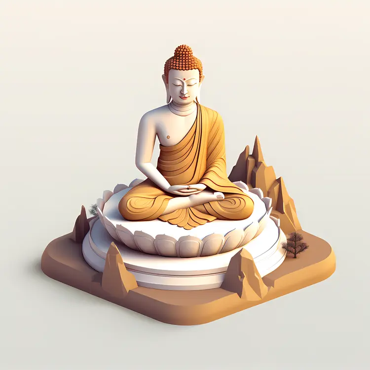 Golden Buddha Statue in Meditation