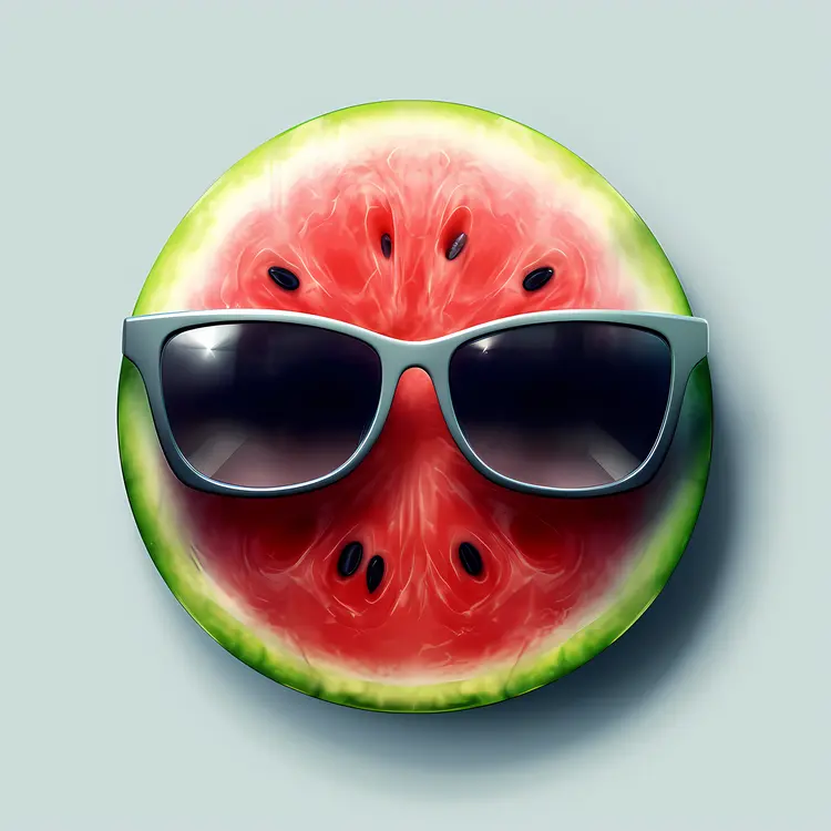 Cool Watermelon Cartoon with Sunglasses